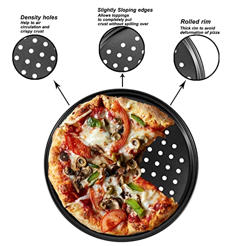 Round Nonstick Pizza Pans Set for Oven Cooking