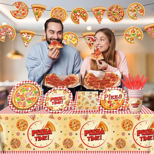 143-Piece Pizza Party Tableware Set for Kids Birthday