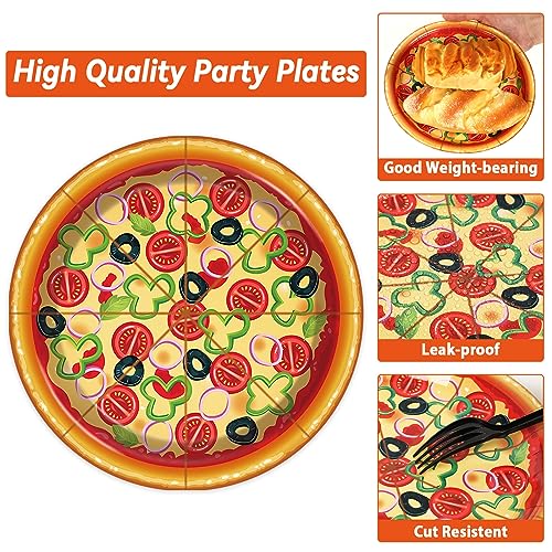 Colorful Pizza Party Tableware Set for 50 Guests