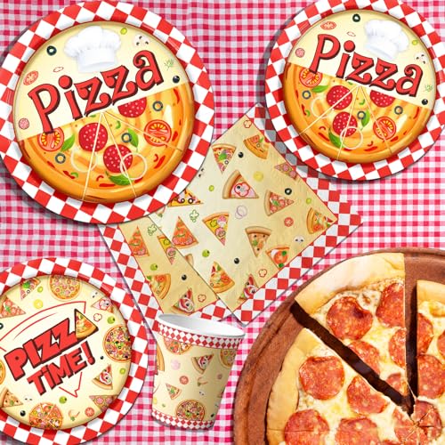 143-Piece Pizza Party Tableware Set for Kids Birthday