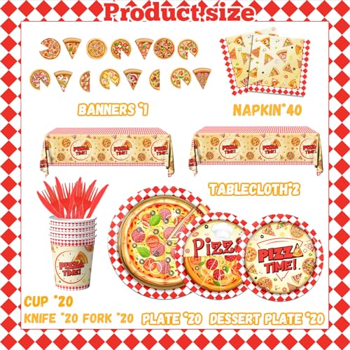 143-Piece Pizza Party Tableware Set for Kids Birthday