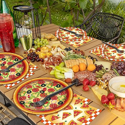 Colorful Pizza Party Tableware Set for 50 Guests