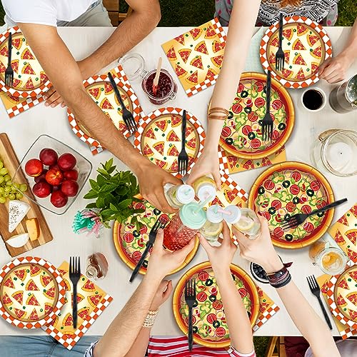 Colorful Pizza Party Tableware Set for 50 Guests
