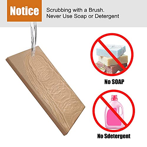 Augosta Pizza Stone for Oven and Grill, includes Free Wooden Pizza Peel, Durable Baking Stone, 15 x 12 Inch