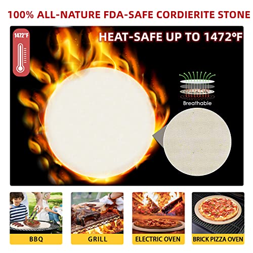 5-Piece Pizza Stone Set with Accessories for Baking