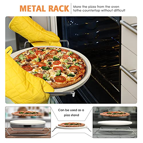 5-Piece Pizza Stone Set with Accessories for Baking