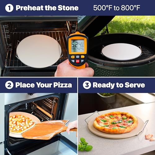 Large 16" Pizza Stone for Oven & Grill Set