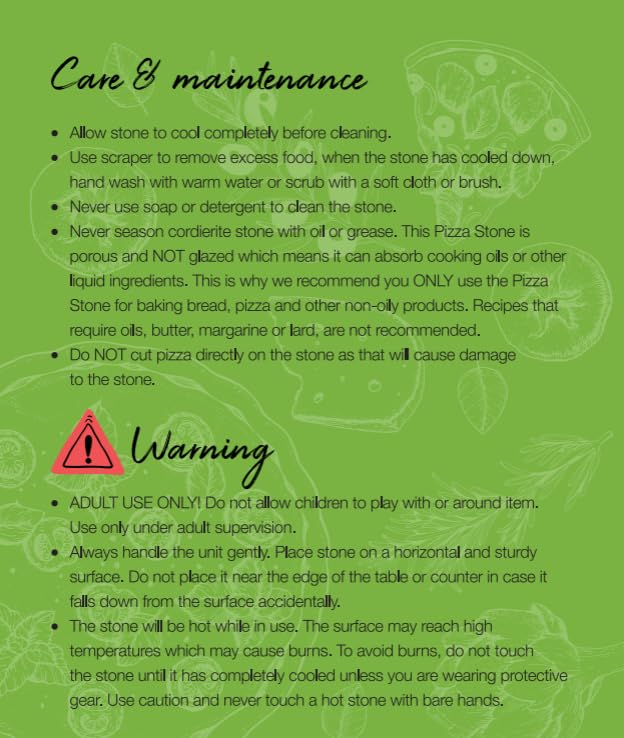 16'' Round Pizza Stones for Indoor or Outdoor Baking