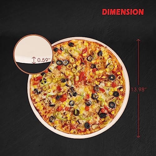 14" Round Cordierite Pizza Stone for Oven or Grill
