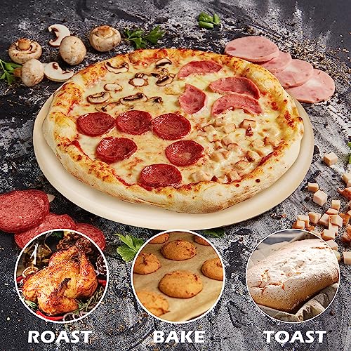 14" Round Cordierite Pizza Stone for Oven or Grill