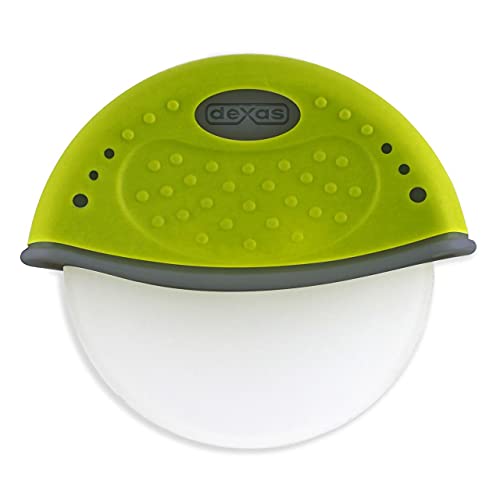 Dexas Green One-Handed Pizza Cutter Rolling Easily