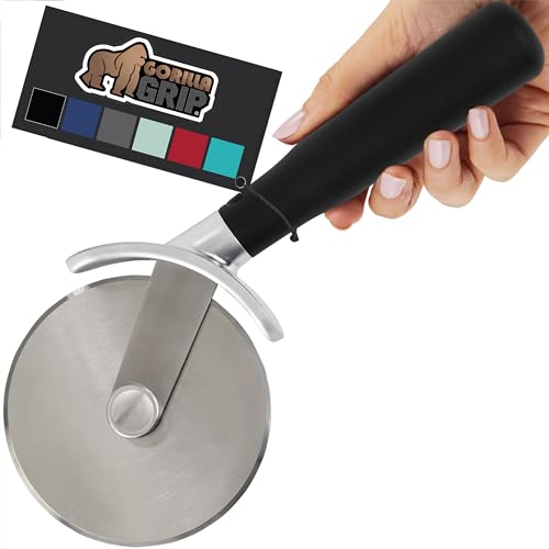 Large Gorilla Grip Pizza Cutter with Sharp Steel Blade