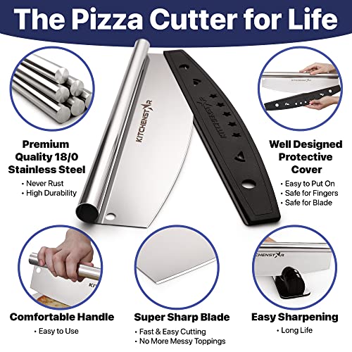 KitchenStar 16" Razor Sharp Stainless Steel Pizza Cutter