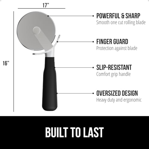 Large Gorilla Grip Pizza Cutter with Sharp Steel Blade