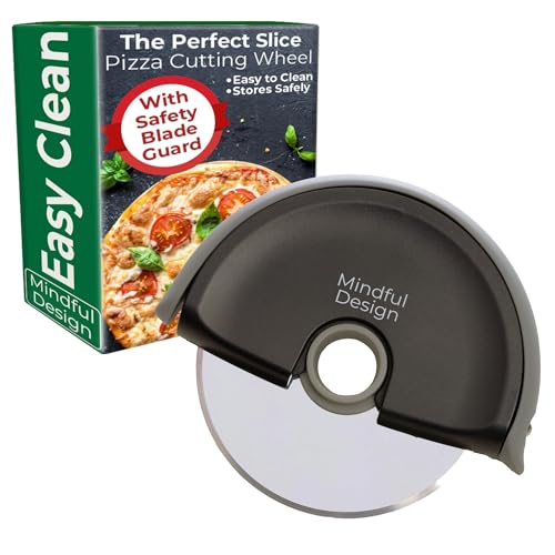 Mindful Design Pizza Cutter with Protective Blade Cover