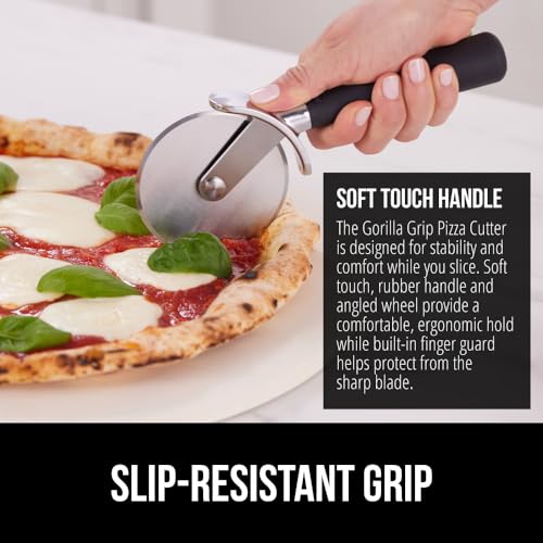 Large Gorilla Grip Pizza Cutter with Sharp Steel Blade