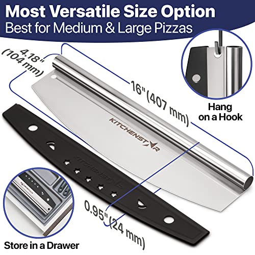 KitchenStar 16" Razor Sharp Stainless Steel Pizza Cutter