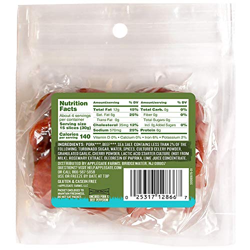 Applegate Pork & Beef Pepperoni, Natural, 4oz