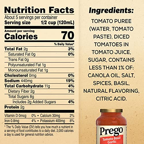 Prego Italian Tomato Sauce with Basil & Garlic