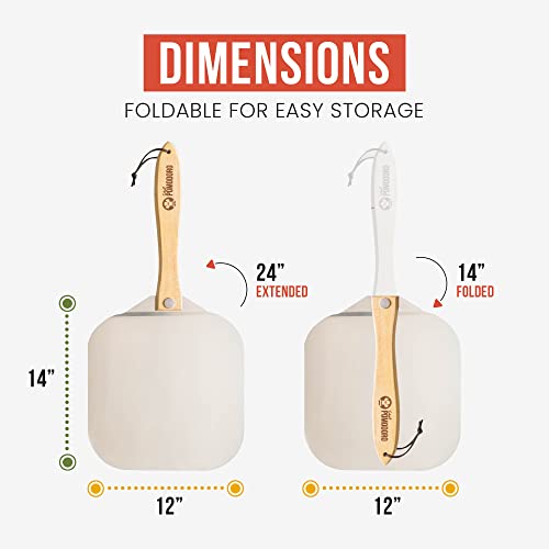 Chef Pomodoro Aluminum Pizza Peel with Wood Handle