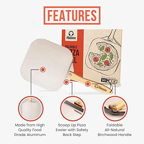 Chef Pomodoro Aluminum Pizza Peel with Wood Handle