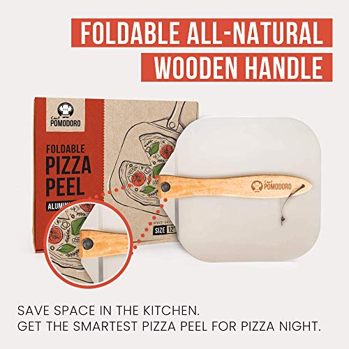 Chef Pomodoro Aluminum Pizza Peel with Wood Handle