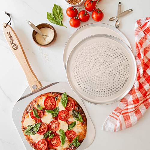 Chef Pomodoro Aluminum Pizza Peel with Wood Handle