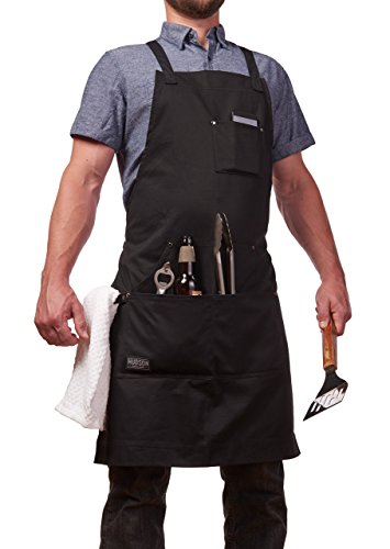 Professional Grade Black Chef Apron - 100% Cotton