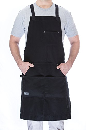 Professional Grade Black Chef Apron - 100% Cotton