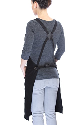 Professional Grade Black Chef Apron - 100% Cotton