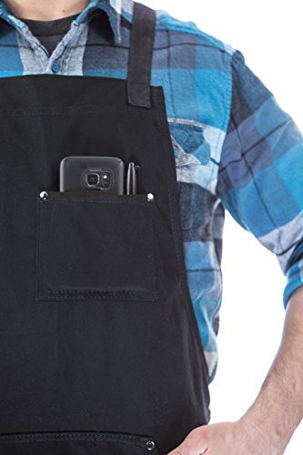 Professional Grade Black Chef Apron - 100% Cotton