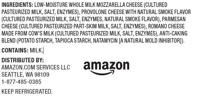 Happy Belly Shredded Four Cheese Pizza Blend, 8 oz