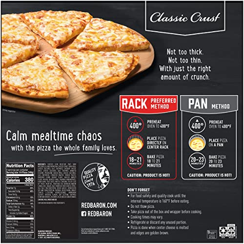 Red Baron Four Cheese Pizza, Classic Flavor, 21.06oz