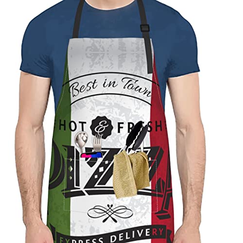 Italian Flag Pizza Funny BBQ Apron for Men/Women
