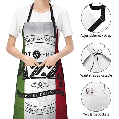 Italian Flag Pizza Funny BBQ Apron for Men/Women