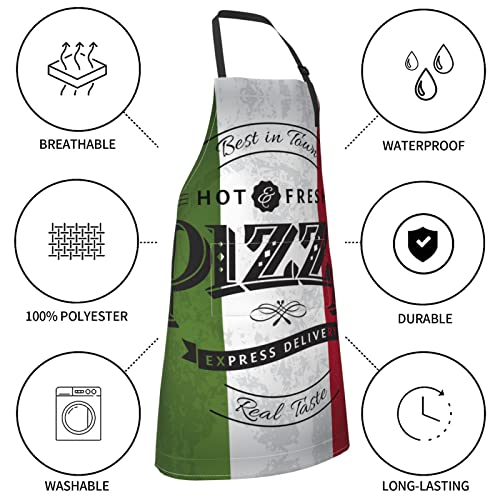 Italian Flag Pizza Funny BBQ Apron for Men/Women