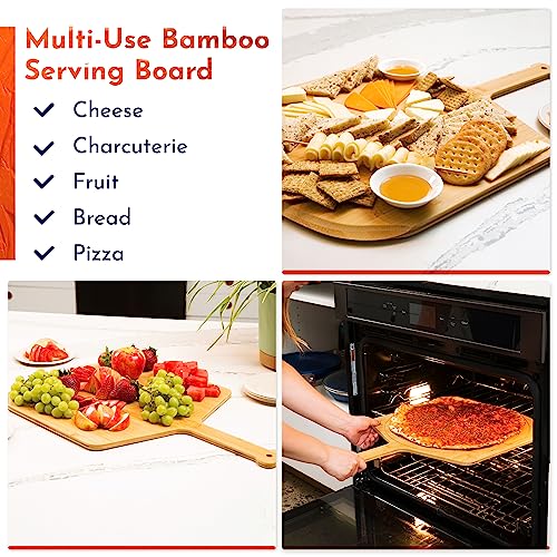 16 Inch Bamboo Pizza Peel with Engraved Sizes