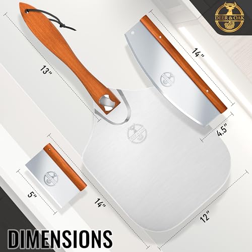 Deer & Oak Premium Pizza Peel Set with Accessories