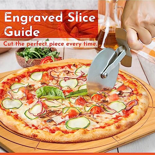 16 Inch Bamboo Pizza Peel with Engraved Sizes