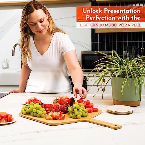 16 Inch Bamboo Pizza Peel with Engraved Sizes