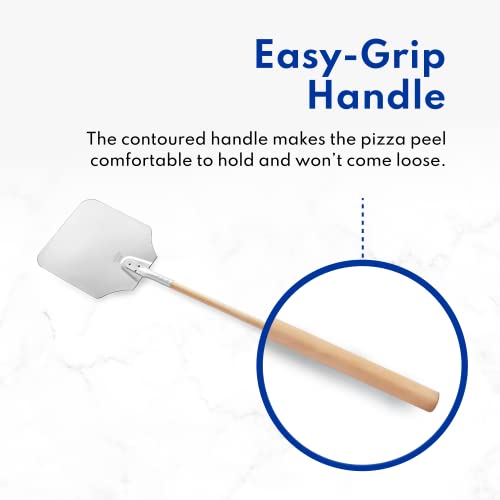 Aluminum Pizza Peel with Wooden Handle, 16 x 18