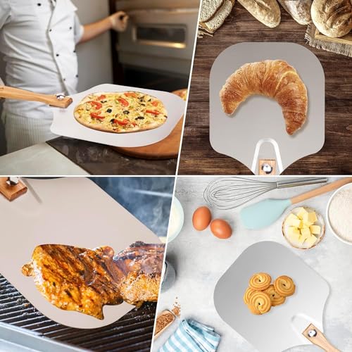 Aluminium Pizza Paddle with Rocker Cutter & Spatula