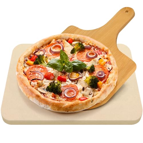 KORCCI Large Pizza Stone for Oven & Grill, Durable & Safe