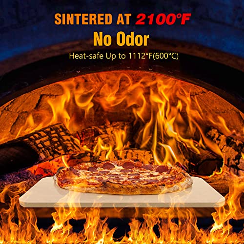 KORCCI Large Pizza Stone for Oven & Grill, Durable & Safe