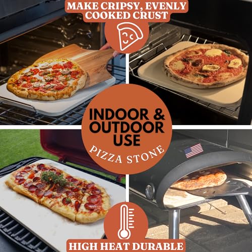 15 inch Pizza Stone Set for Oven and Grill