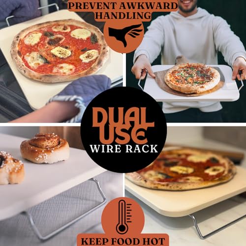 15 inch Pizza Stone Set for Oven and Grill