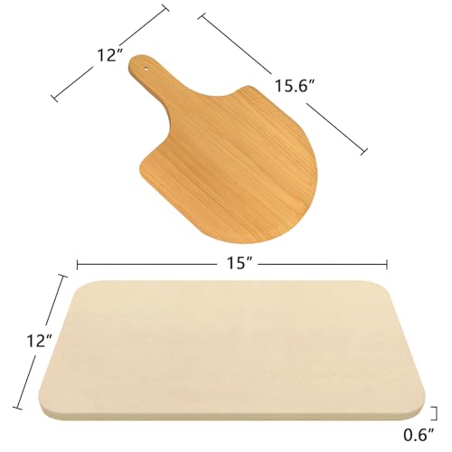 KORCCI Large Pizza Stone for Oven & Grill, Durable & Safe