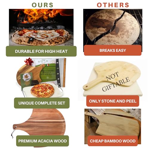 15 inch Pizza Stone Set for Oven and Grill