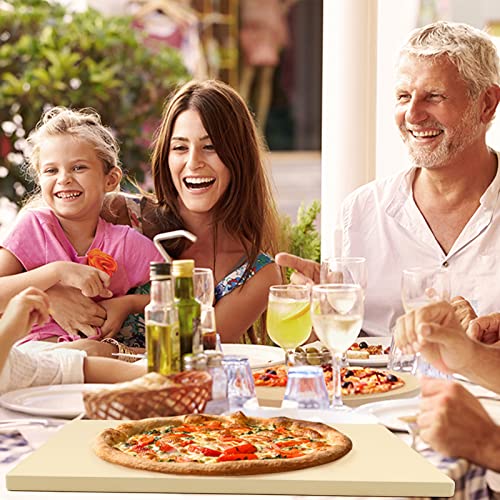 GEEBOBO 4 Piece Rectangular Pizza Stone Set (15x12")