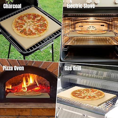 Caprihom Large 20" x 13.5" Pizza Stone for Oven and Grill